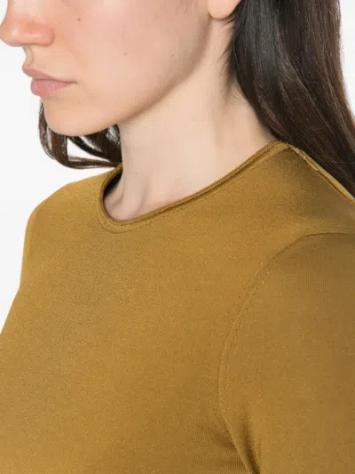 Tom Ford Belted Tech Viscose Blend Sweater In Yellow