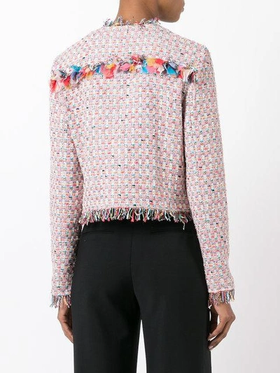 Shop Msgm Tweed Jacket In Multicolour
