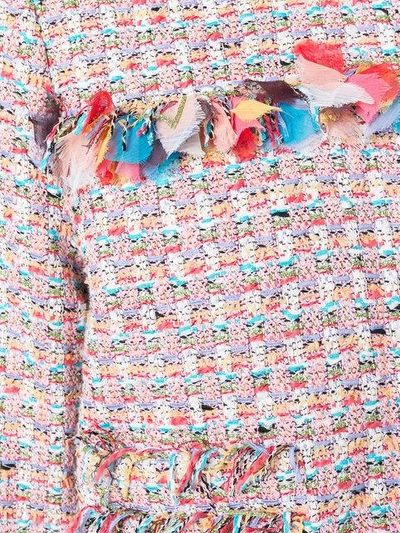 Shop Msgm Tweed Jacket In Multicolour