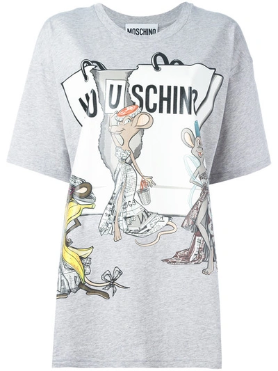 Moschino Rat-a-porter T恤 In Light Grey