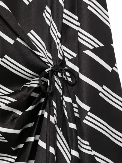 Msgm Striped Mini Dress In Black