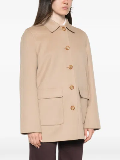 Valentino Winter Coat Tailored Fit Collared Design In Pink