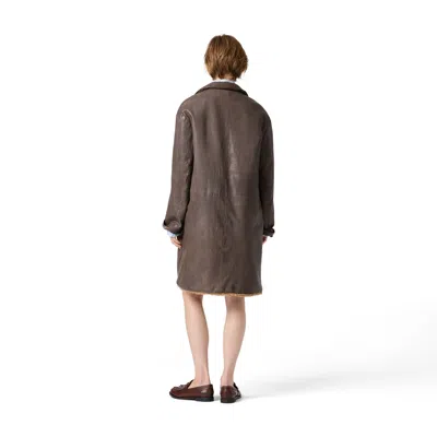Miu Miu Leather Coat In Multi
