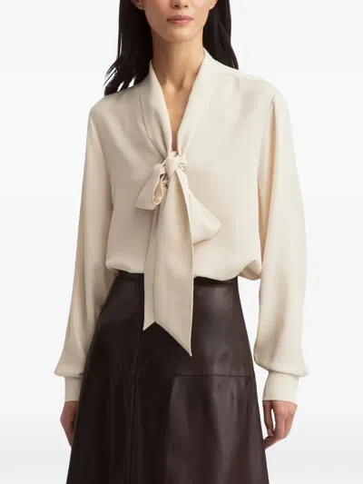 Iris Von Arnim Samara Silk Blouse In Neutral