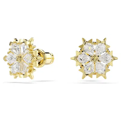 Swarovski Magic Stone Cluster Stud Earrings In ["white","gold Tone"]