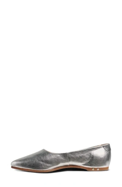 Beek Swoop Pointed Toe Flat In Silver