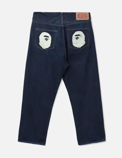 Bape Unwashed Jeans In Multi