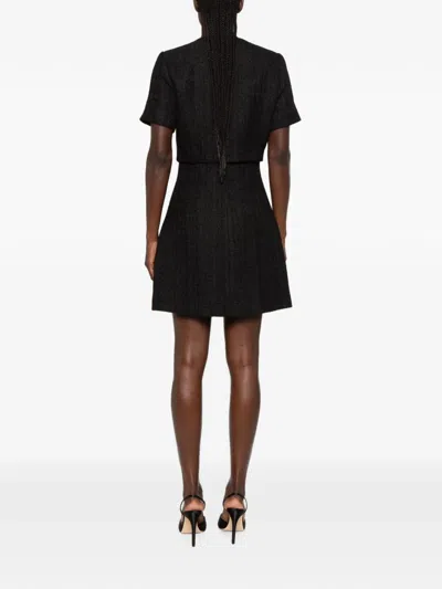 Sandro Belted Button-front Mini Dress In Black