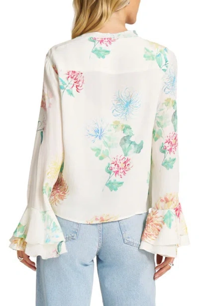 Matty M . Ruffled Cuff Tie Front Jacket In Multi