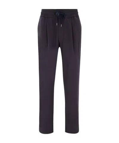 Herno Drawstring Pleated Trousers In Black