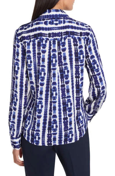 Nic + Zoe Shibori Stripe Top In Multi