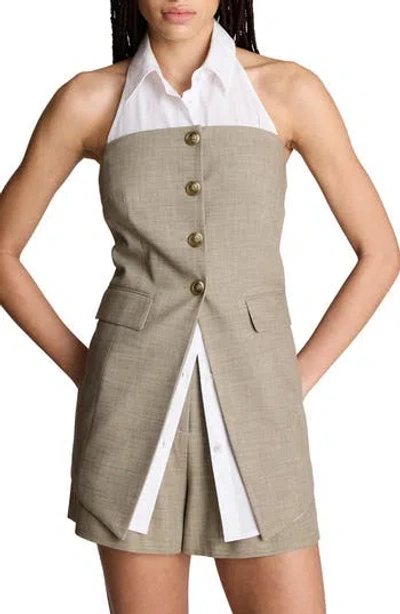 Kenneth Cole Strapless Vest With Removeable Halter In Multi