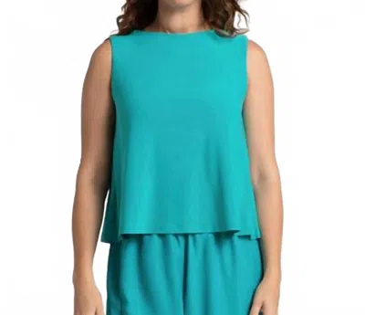 Sympli Flared Shell Top In Gem In Green