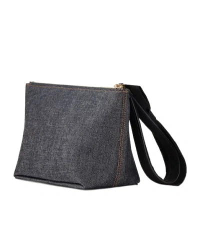 Givenchy Small  Pouch In Denim With Bow In Black