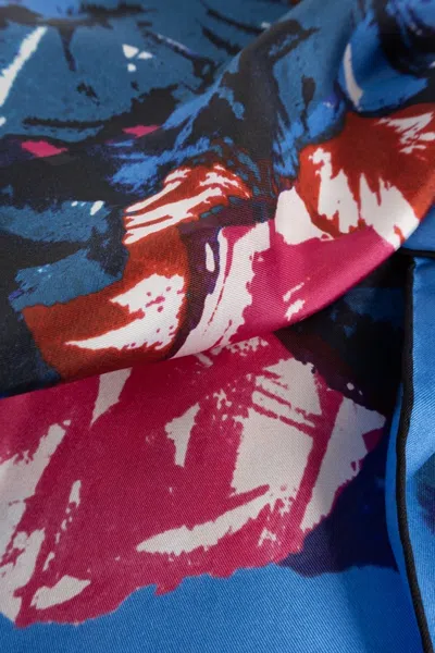 Givenchy Square Silk Scarf In Blue