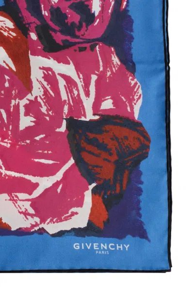 Givenchy Square Silk Scarf In Blue