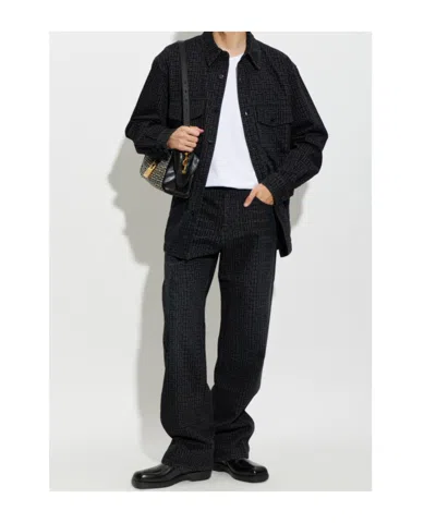 Balmain Monogram Maze Pattern Shirt In Black