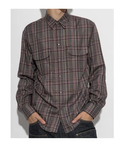 Dsquared2 Check-pattern Flap-pocket Shirt In Black