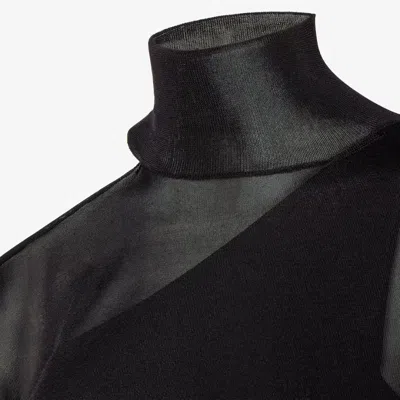 Fendi Organza Pull Sweater In Black