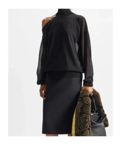 Fendi Organza Pull Sweater In Black