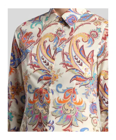 Etro Printed Poplin Shirt In Multi