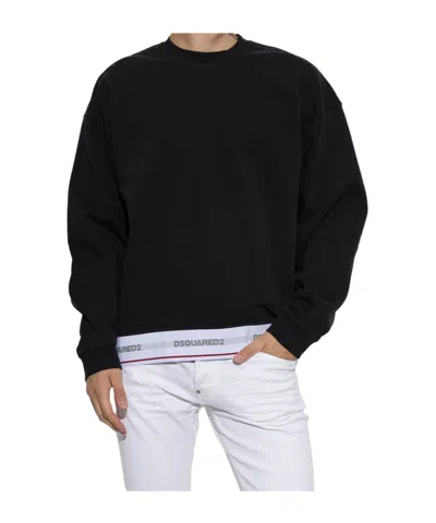 Dsquared2 Dsquared Black Cotton Oversize Sweatshirt In Black