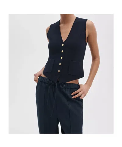 Rag & Bone Single-breasted Vest In Blue