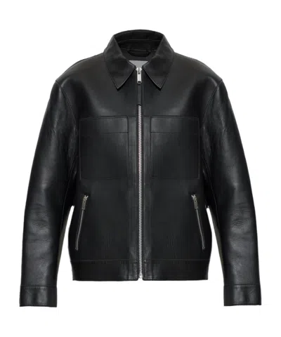 Samsoe & Samsoe Sastevie Leather Jacket In Black