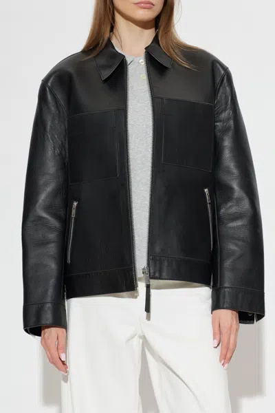 Samsoe & Samsoe Sastevie Leather Jacket In Black
