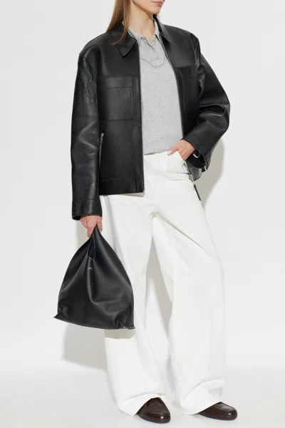 Samsoe & Samsoe Sastevie Leather Jacket In Black