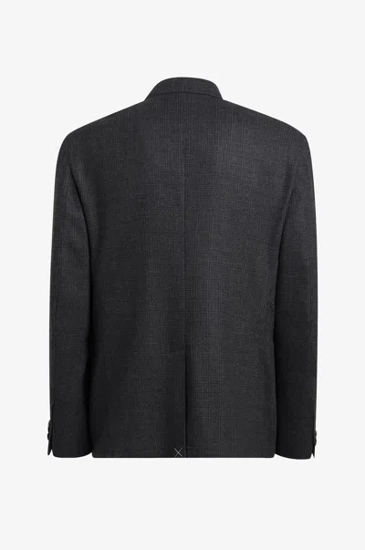 Etro Check-pattern Single-breasted Blazer In Transparent