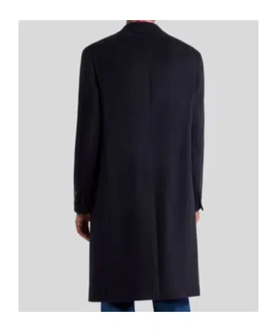 Etro Double-breasted Cashmere Coat In Multi