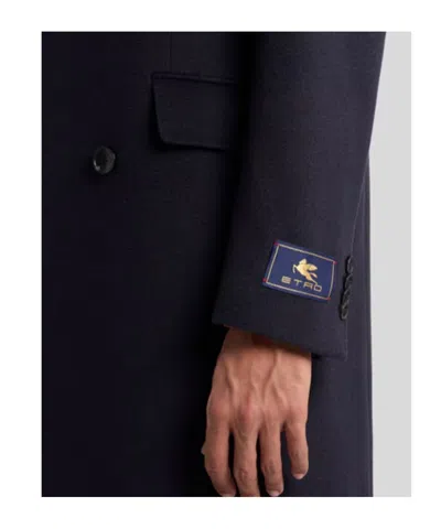Etro Double-breasted Cashmere Coat In Multi