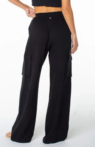Roxy Precious Cargo Drawstring Pants In Black