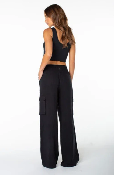 Roxy Precious Cargo Drawstring Pants In Black
