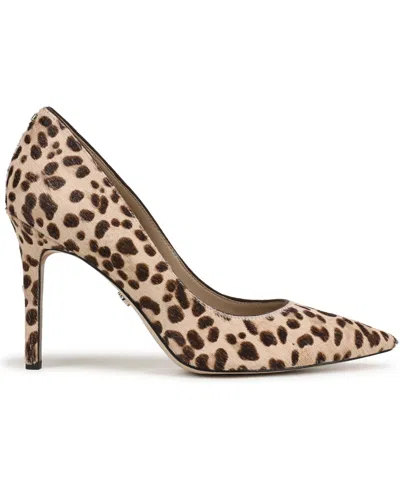 Sam Edelman Hazel Pointed Toe Pump In Sand Multi Leopard Brahma Hair