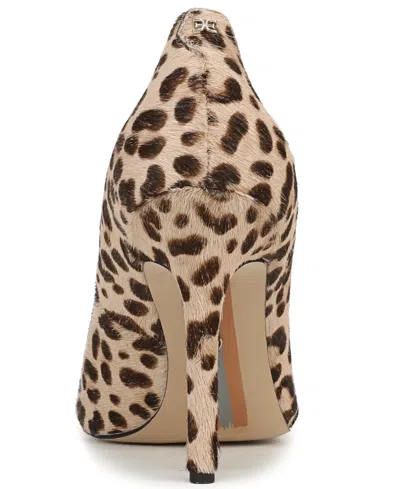 Sam Edelman Hazel Pointed Toe Pump In Sand Multi Leopard Brahma Hair