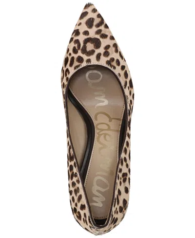Sam Edelman Hazel Pointed Toe Pump In Sand Multi Leopard Brahma Hair