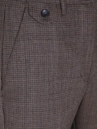 Seventy Houndstooth-pattern Wool Trousers In Brown