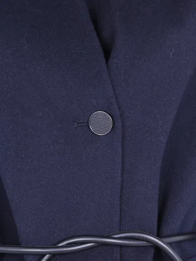 Seventy Double Wool Blend Short Coat In Blue