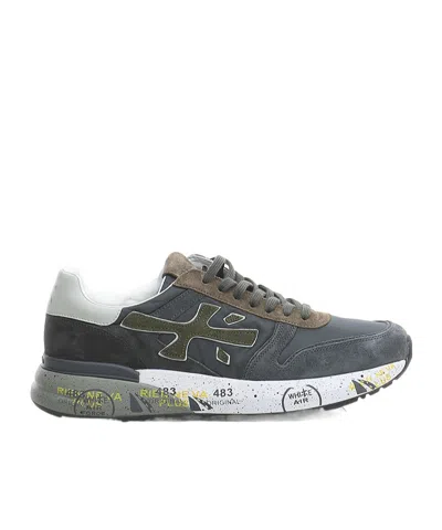 Premiata Mick Logo-patch Sneakers In Brown