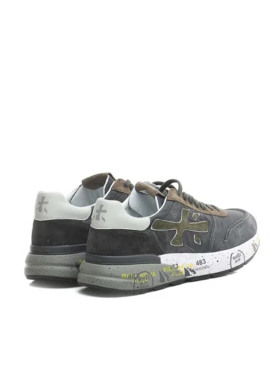 Premiata Mick Logo-patch Sneakers In Brown