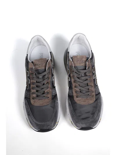 Premiata Mick Logo-patch Sneakers In Brown