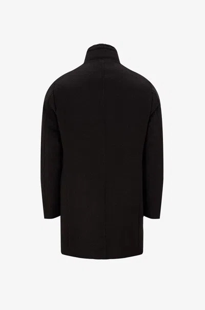 Moorer Single-breasted Wool Coat In Black