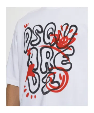 Dsquared2 Dsquared White Cotton Oversize T-shirt In White