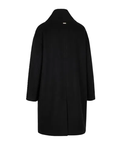 Herno High-collar Coat In Black