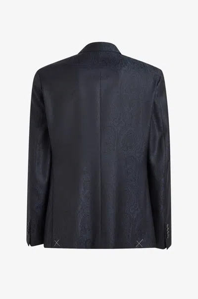Etro Single Breasted Tailored Jacket In Black