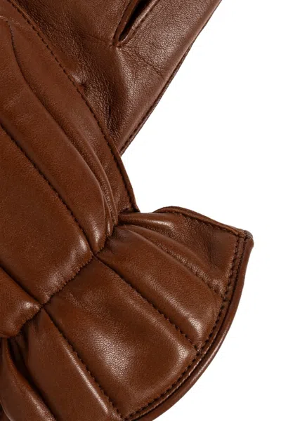 Dsquared2 Quilted Leather Gloves In Brown