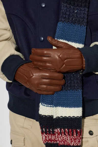 Dsquared2 Quilted Leather Gloves In Brown