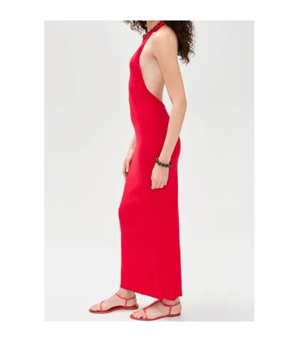 Staud Backless Dress In Red